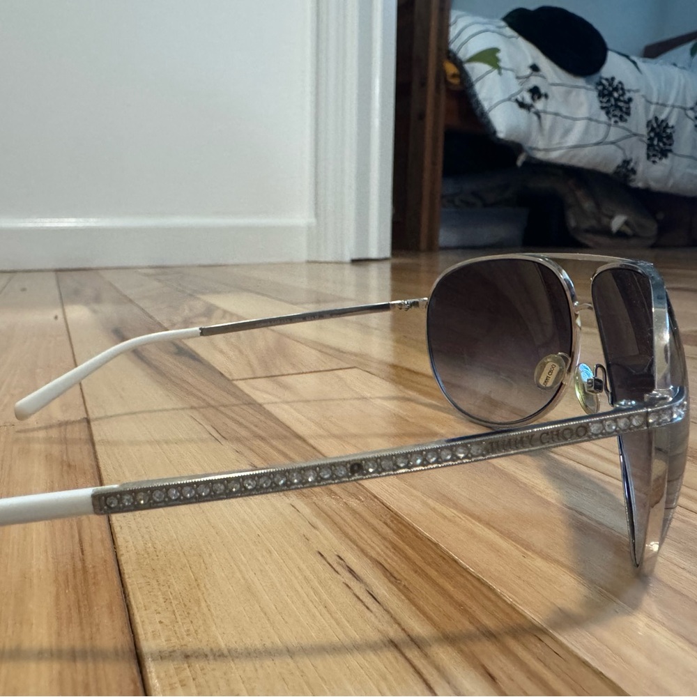 Jimmy Choo Silver Aviator Sunglasses - Picture 4 of 5